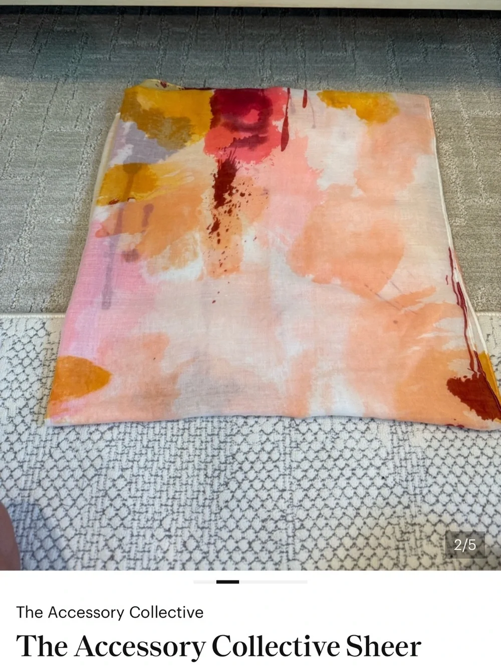 Floral Watercolor Cotton Throw - Pink & Orange
